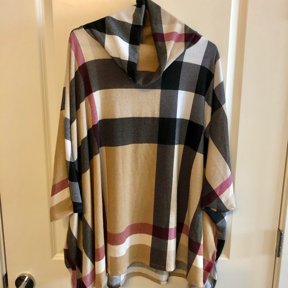 Plaid Cape Poncho